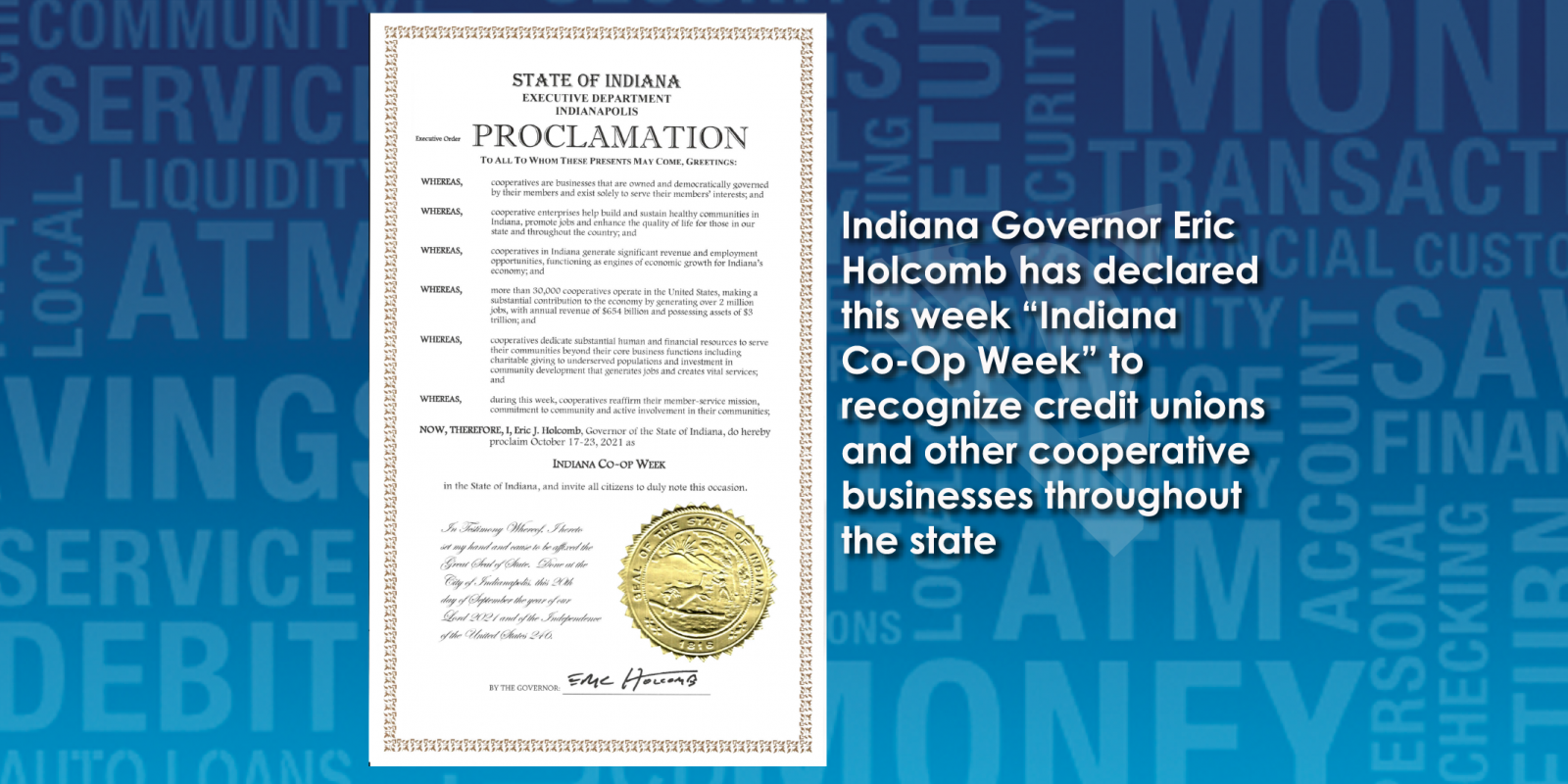 International Credit Union Day and Indiana Co-Op Week