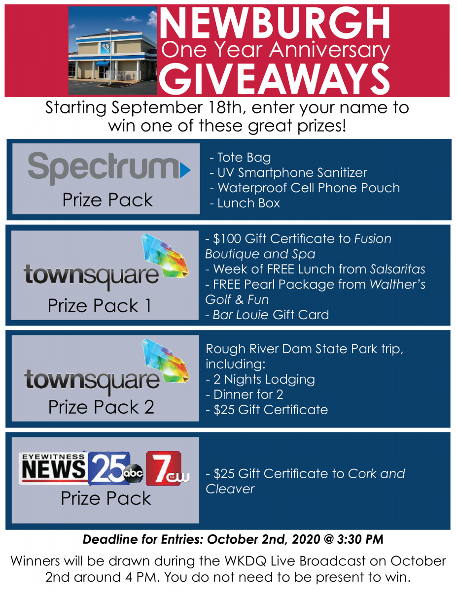 Newburgh 1 Year Anniversary Giveaways!
