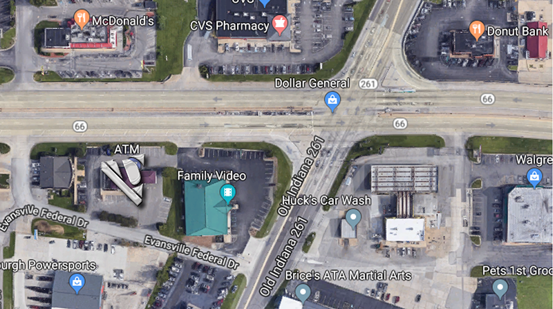 Located near the intersection of 66 & 261 in Newburgh, next to Family Video and across from McDonalds & CVS! Located near the intersection of 66 & 261 in Newburgh, next to Family Video and across from McDonalds & CVS!