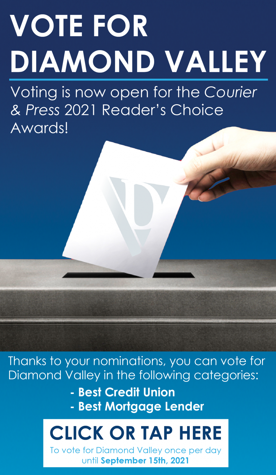 Vote for Diamond Valley in the 2021 Courier and Press Reader's Choice Awards